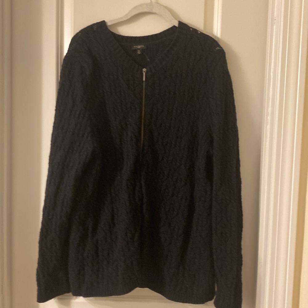 Talbots black zip up sweater
